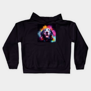 Labrador Retriever Dog in Colourful Paint Splashes Kids Hoodie